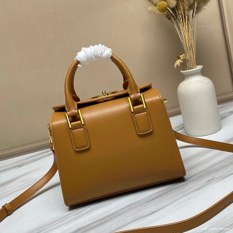 Cheap Dior Small Boston Calfskin Box Bag Brown 0812 Luxury